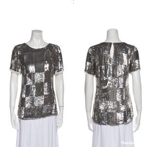 Retrofete Sequined Top S T-Shirt Silver